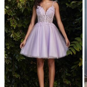 Purple Semi - Formal Dress